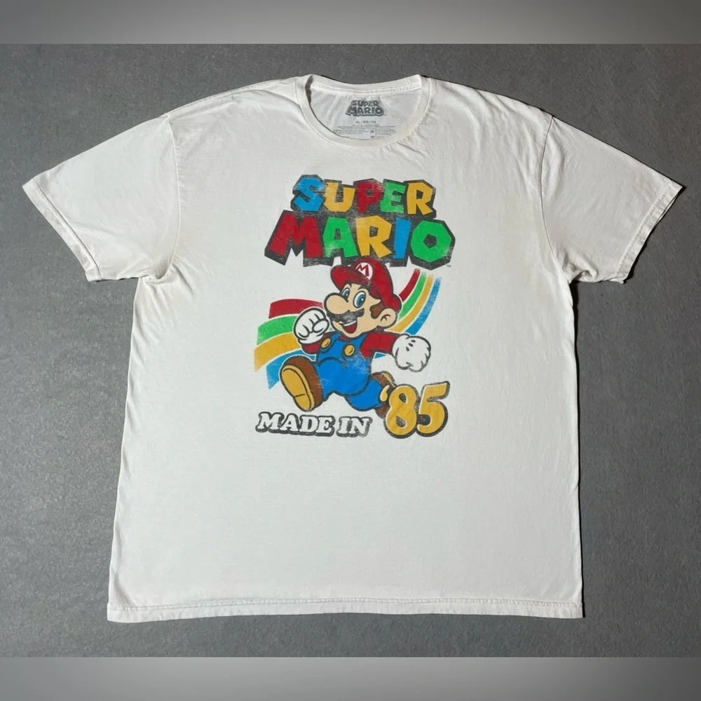 Super Mario Made In 1985 White T-Shirt Men’s Extra Large XL Nintendo